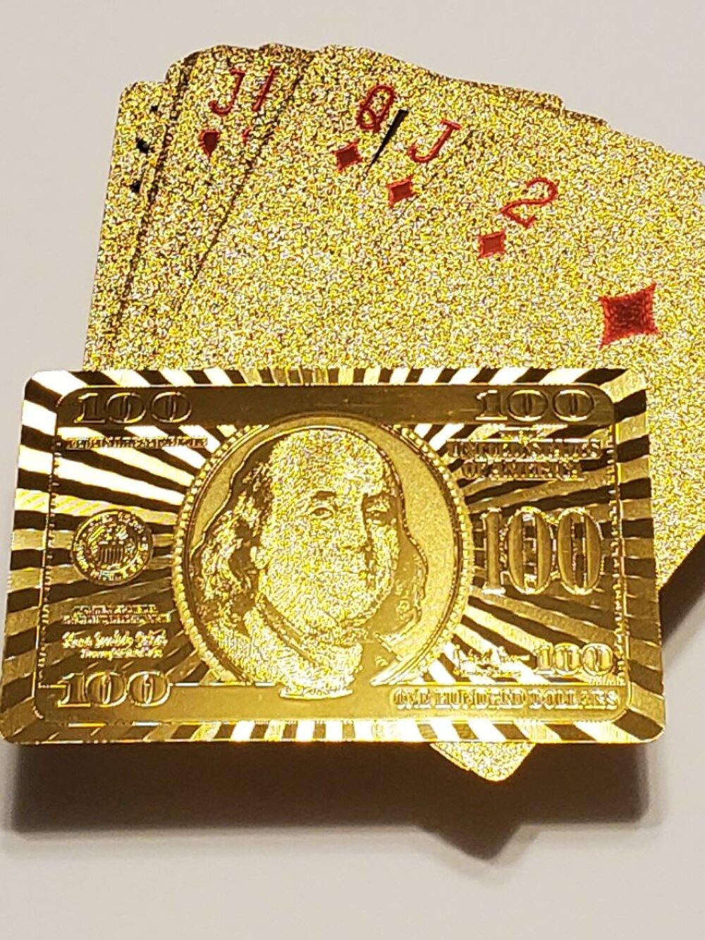 24K Gold Foil Plated Embossed Playing Cards Brand New In Box! Great Gift!